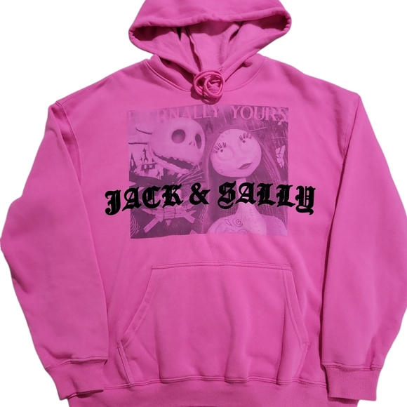 The Nightmare Before Christmas Jack & Sally Graphic Print Hoodie Size XL NWT - Picture 7 of 14